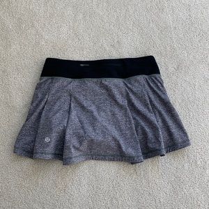 lululemon heather lux multi black/black pace rival mid-rise skirt